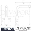 Bristan Wine Easyfit Sink Mixer Tap Dimensions